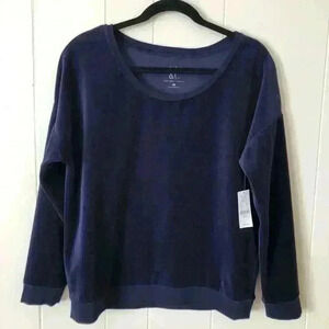 New York & Company Blue Velvet Sweater S